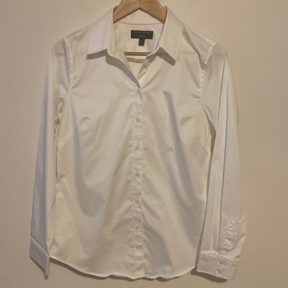 Banana Republic Tailored Fit Cotton white Shirt Size 10 - Picture 1 of 6
